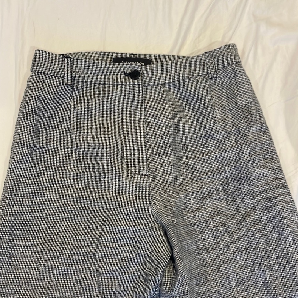 Reformation Plaid Linen Pants